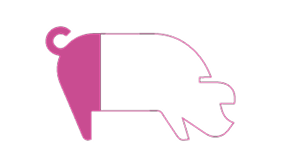 Icono de cerdo relleno de rosa 0,28 partes